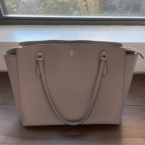 Tory Burch Emerson taupe tote